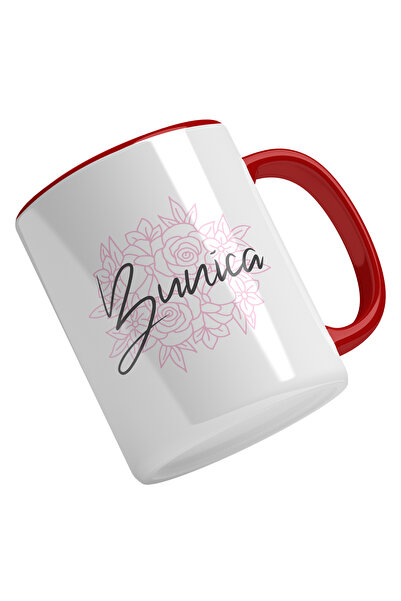 StoryGift Romania Cana Cu Text Bunica, Fundal Flori Roz, Cea Mai Buna Bunica,...