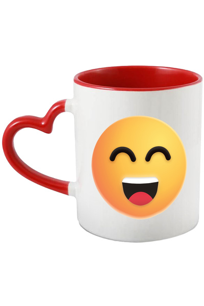 StoryGift Romania Cana Cu Emoji, Emoticon, Zambet, Multicolor 330 ml, Ceramic...