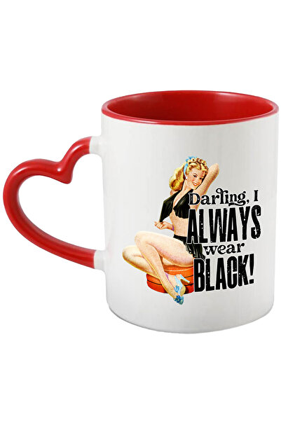 StoryGift Romania Cana cu mesajul "Darling, I always wear black!", ilustratie...