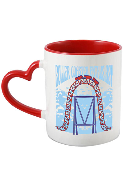 StoryGift Romania Cana Cu Mesaj In Engleza Roller Coaster Enthusiast, Schela, Multicolor 330 ml, C, Cu Maner Inim