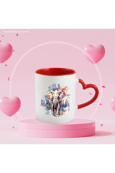 StoryGift Romania Mug With Elephant, City, Blocks, Buildings, Urban, Tusks, Multicolor 330 ml, Ceramics, With ,STG