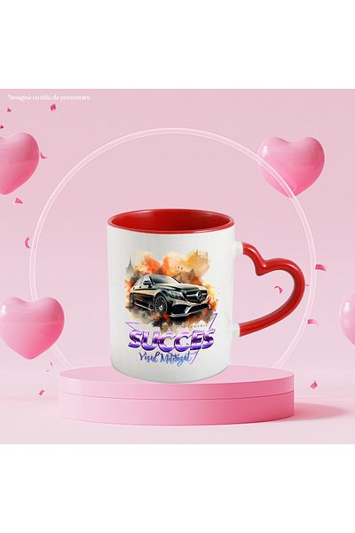 StoryGift Romania Mug With Message Success Motorized Dream, Car, Triangle, Mercedes, Multicolor 330, With, STG