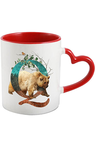 StoryGift Romania Cana Cu Litera, Q, Urs, Vrabie, Multicolor 330 ml, Ceramica...