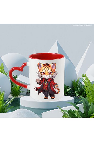 StoryGift Romania Mug with a tiger with bloody eyes | illustration | count | Dracula | Halloween, With ,STG