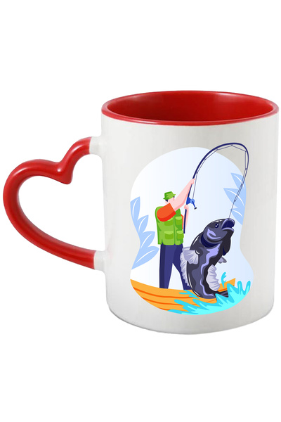 StoryGift Romania Cana Cu Peste, Pescuit, Lanseta, Barca, Multicolor 330 ml, ...