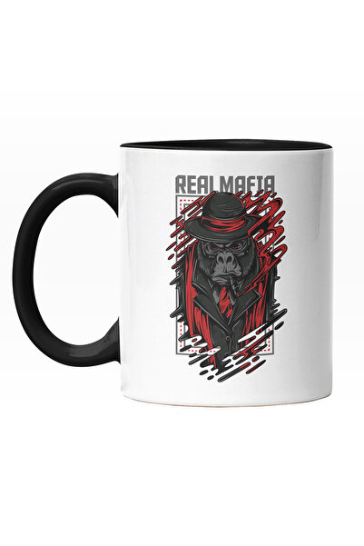 StoryGift Romania Cana Cu Portret Gorila Eleganta Tinuta mafie Palarie Cu Ban...