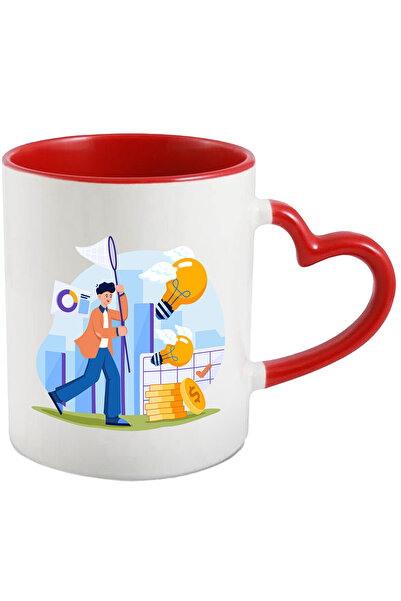 StoryGift Romania Cana Cu Plasa, Monede, Bec, Aripi, Multicolor 330 ml, Ceram...