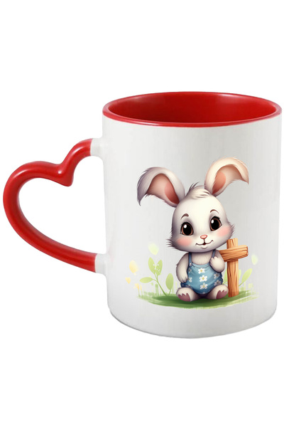 StoryGift Romania Cana cu un iepure alb vesel | ilustratie | fericire | natur...