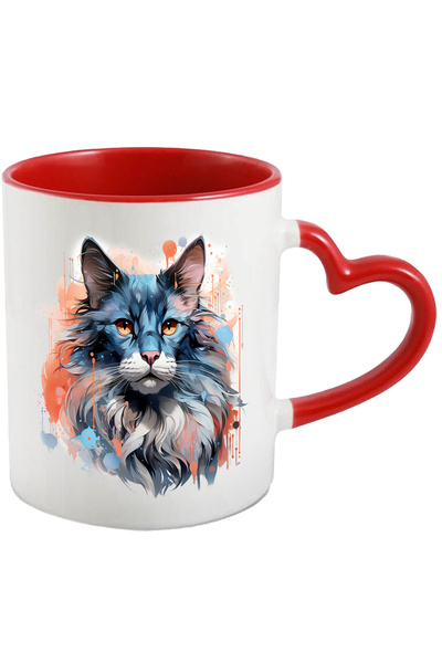 StoryGift Romania Cana Cu Pisica, Animal De Companie, Abstract, Watercolor, M...