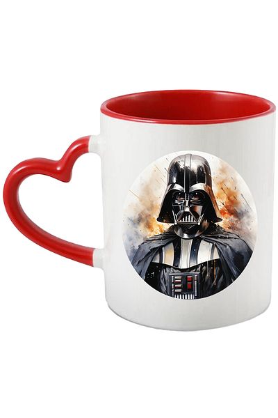 StoryGift Romania Cana Cu Darth Vader, Razboiul Stelelor, Star Wars, Cerc, Casca, SF, Multicolor 3, Cu Maner Inim