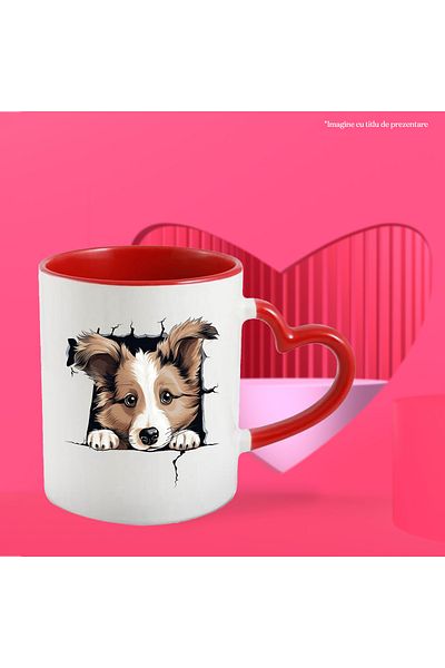 StoryGift Romania Mug with Shetland Sheepdog (Shetland Sheepdog), dog, pet, il, With ,STG