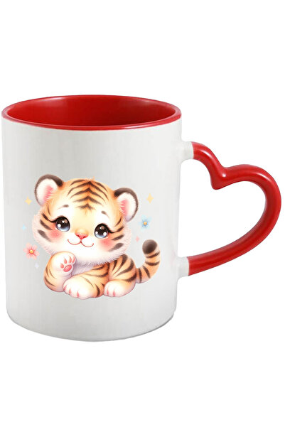 StoryGift Romania Cana cu un pui de tigru vesel care sta degeaba | ilustratie...