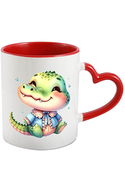 StoryGift Romania Cana cu un pui de crocodil | ilustratie | inimioare | timid...