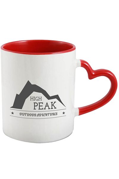 StoryGift Romania Cana Cu Mesaj In Engleza High Peak Outdoor Adventures, Varf, Munte, Aventura, St, Cu Maner Inim