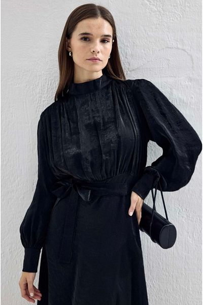 dilara kavasoğlu butik Women's Jasmine Shiny Textured Dress