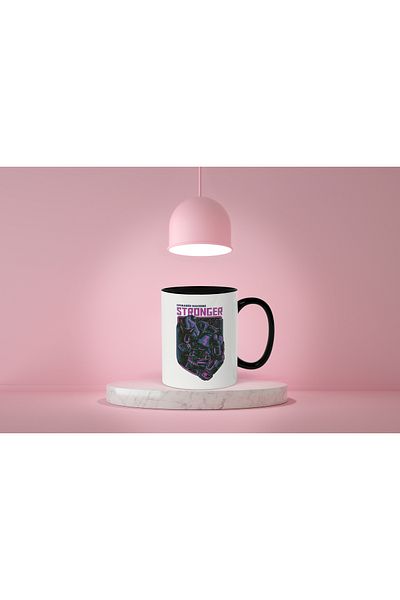 StoryGift Romania Cana Cu Robot Mov Stand In Picioare, Inteligenta Artificiala, Tehnologie avansat, Cu Maner Negru