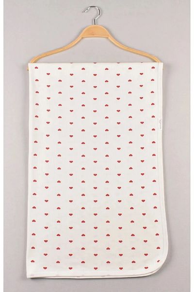 CUBBİCO Baby Blanket Reported Fabric Heart Patterned Double Layer 85*90cm