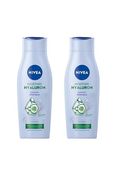 NIVEA Șampon hidratant Moisture Hyaluron, 400 ml x 2 buc.