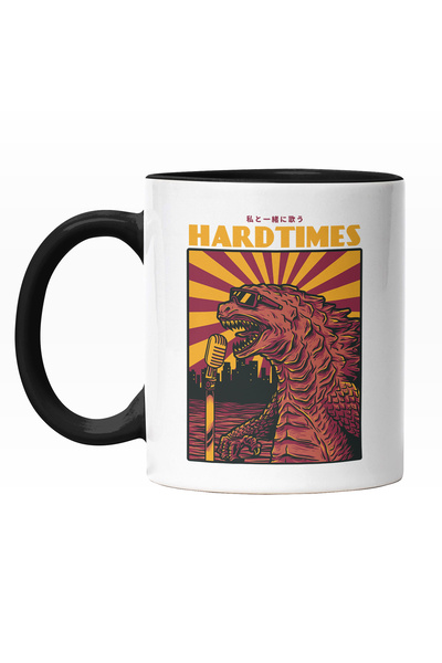 StoryGift Romania Cana Cu Dinozaur Cu Ochelarii De Soare Cantand La microfon, Text In Engleza Hard, Cu Maner Negru