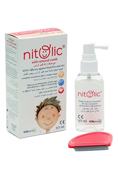 Nitolic مع بخاخ لوشن مشط لإزالة القمل والصئبان 50 مل