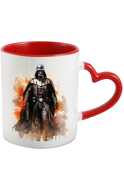 StoryGift Romania Cana Cu Darth Vader, Star Wars, SF, Raufacatori, Anakin Skywalker, Multicolor 33, Cu Maner Inim