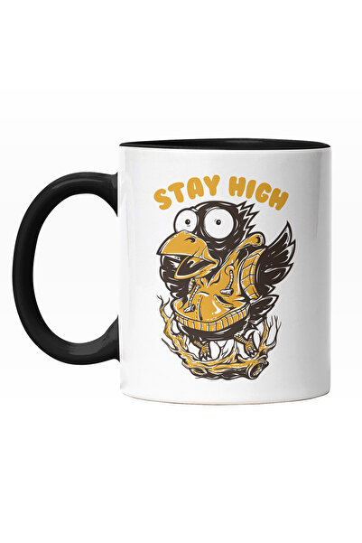 StoryGift Romania Cana Cu Personaj Pasare Neagra Cu Hanorac Galben Text In En...