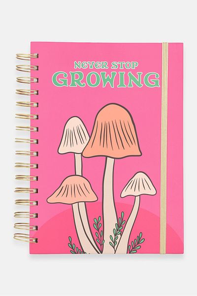 Paperbuzz Never Stop Growing Spring Notebook, Pink