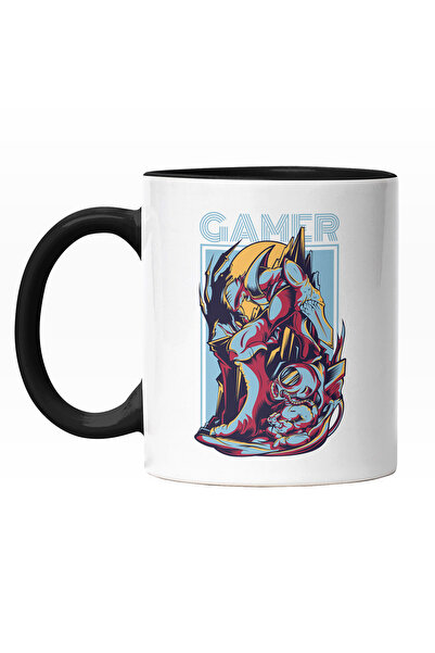 StoryGift Romania Cana Cu Monstru Si Silueta OM In Costum De Astronaut Jucand...