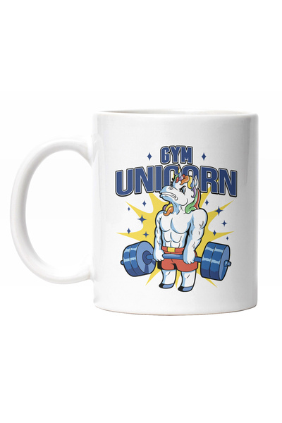 StoryGift Romania Cana Cu Mesaj Haios Unicorn Ridicand Bara De Greutati, Text...
