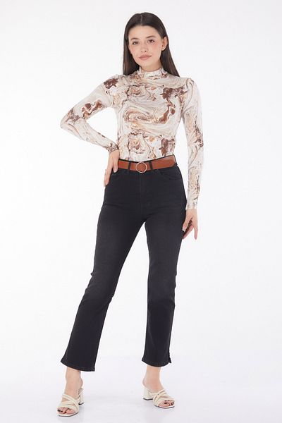 TOFİSA Belted Jeans Black - 25741