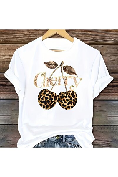 venüsdijital MAJICA SA DIZAJNOM VIŠNJE I LEOPARDA