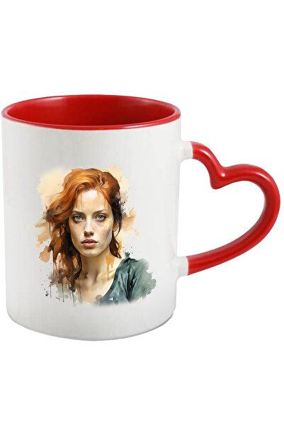 StoryGift Romania Cana Cu Sophie Turner, Actrita Celebra, Seriale TV, Multicolor 330 ml, Ceramica , Cu Maner Inim