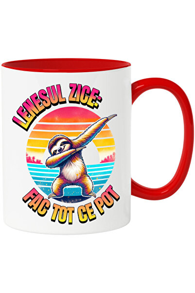 StoryGift Romania Cana cu Animal Lenes Cool Plaja Apus De Soare Text Lenesul ...