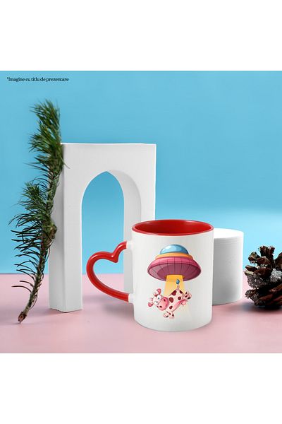 StoryGift Romania Mug With UFO, Cow, Abduction, Aliens, SF, Multicolor 330 ml, Ceramic with Ma, With, STG.