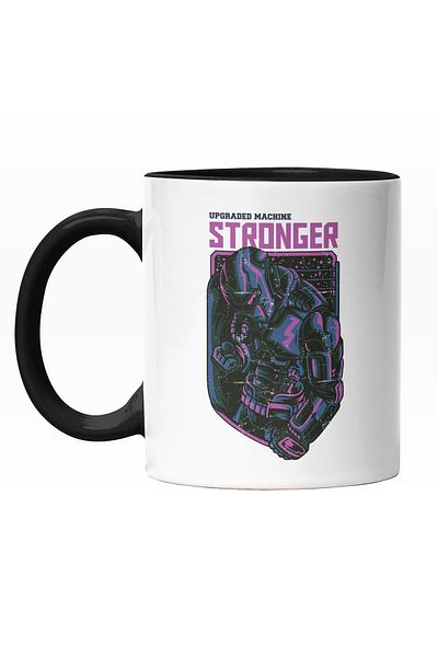 StoryGift Romania Cana Cu Robot Mov Stand In Picioare, Inteligenta Artificiala, Tehnologie avansat, Cu Maner Negru
