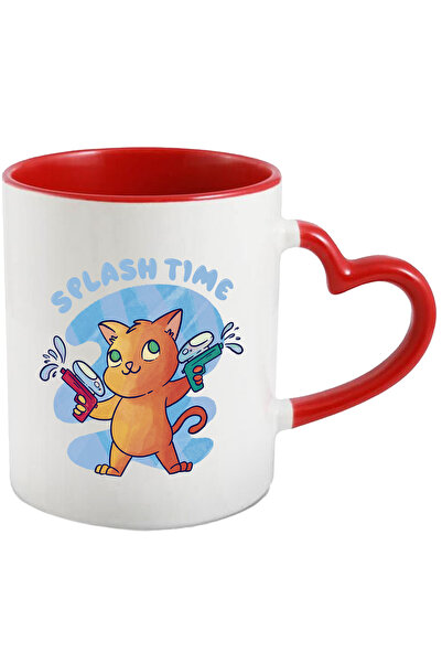 StoryGift Romania Cana Cu Mesaj In Engleza Splash Time, Pisica, Pistol Cu Apa...