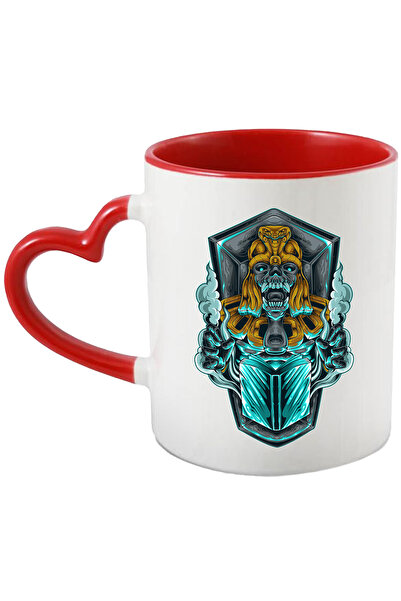 StoryGift Romania Cana Cu Mumie, Fum, Carte, Cobra, Egiptean, Monstru, Multicolor 330 ml, Ceramica, Cu Maner Inim