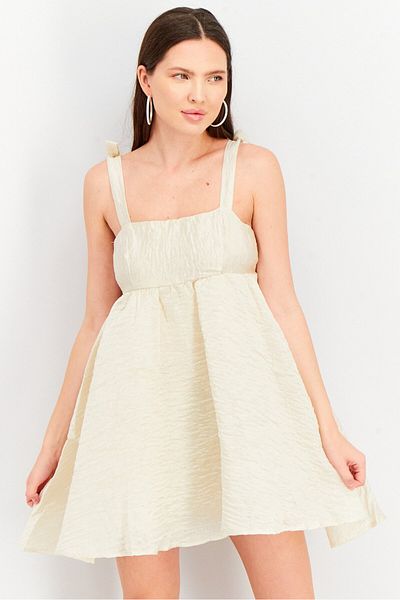 NA-KD Women Textured Mini Dress, Off White