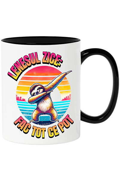 StoryGift Romania Cana cu Animal Lenes Cool Plaja Apus De Soare Text Lenesul ...