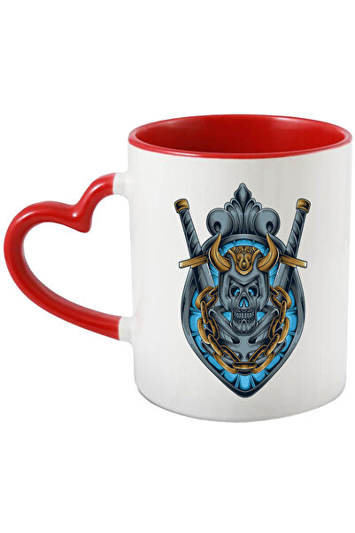 StoryGift Romania Cana Cu Craniu, Coif, Sabie, Lant, Schelet, Emblema, Fantas...