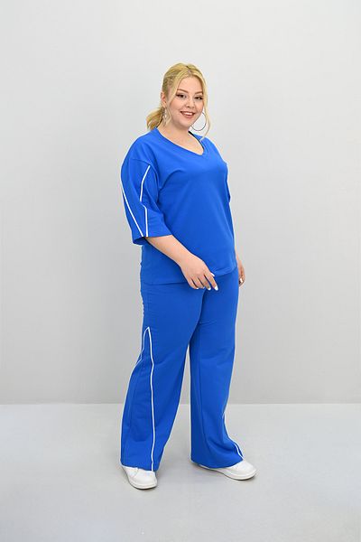 Koza Butik Дамски комплект анцуг с къс ръкав и V-образно деколте, размер "Плюс", 8181-25