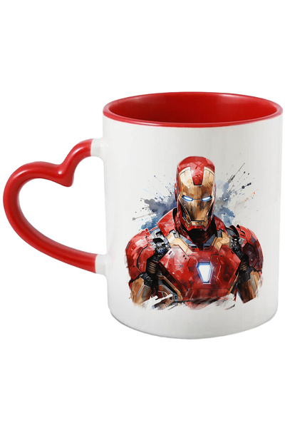 StoryGift Romania Cana Cu Omul De Fier, Tony Stark, Personaj, Marvel, Avengers, Multicolor 330 ml,, Cu Maner Inim