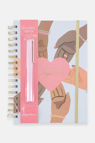 Paperbuzz Better Together Notebook With Pen, Blue Combo