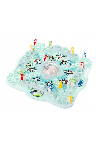 zola Joc interactiv pentru copii, pinguini veseli, apasa zarul si muta pinguinul , 26x26x4 cm
