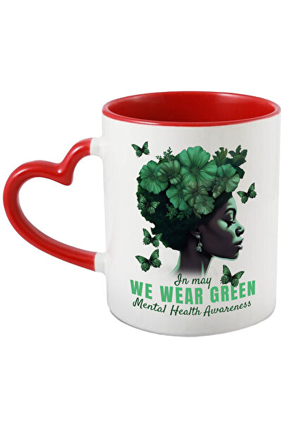 StoryGift Romania Cana Cu Mesaj In Engleza In May We Wear Green, Portret, Flu...