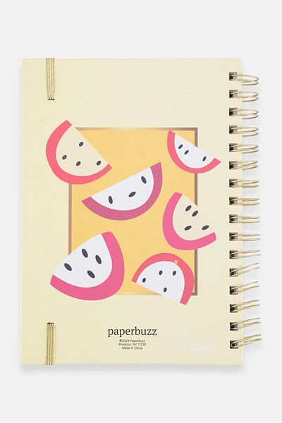 Paperbuzz Dragon Fruit Notebook With Pen, Yellow Combo