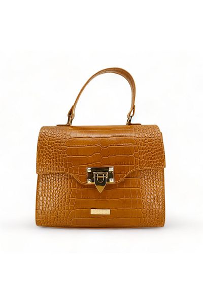 BESSO Bellissima Grazia Brown genuine leather handbag
