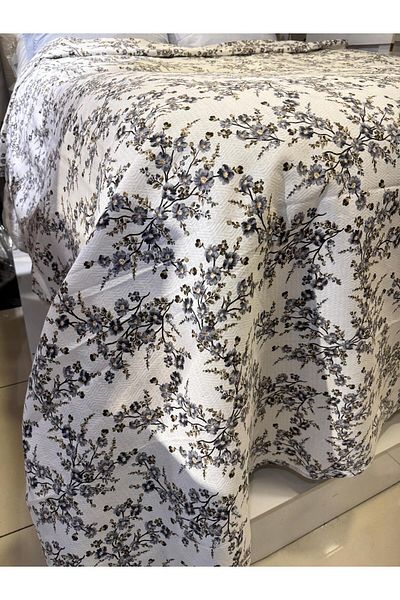 ŞENER HOME Plum Branch Pattern Printed 200X240 Cm. Double (Battal) Single Pike
