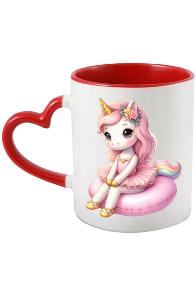 StoryGift Romania Cana cu un unicorn rusinos, ilustratie, floricele, rochie d...