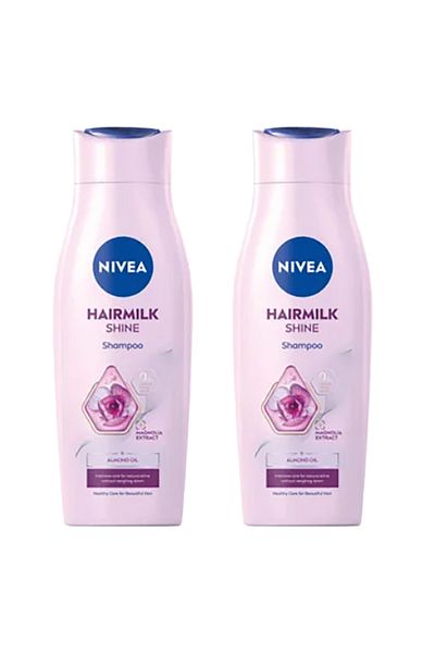 NIVEA Șampon Hairmilk Shine, 400ml x 2 bucăți